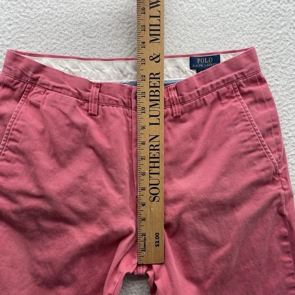 Polo Ralph Lauren Chino Pants Mens 32x31 (Tag 32x32) Red Twill Washed Out Preppy - Picture 9 of 12